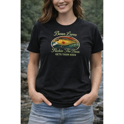 Bean Lures Retro Tee - Black N Gold Crank Bait Whateva Outdoors