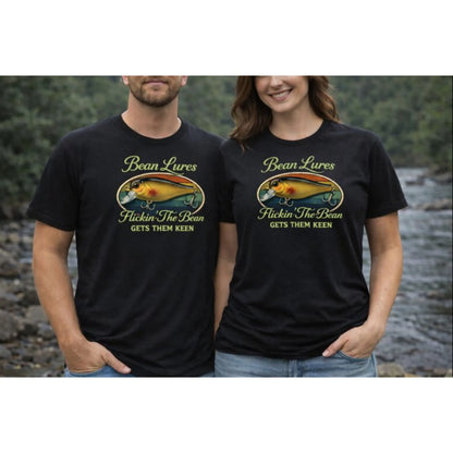 Bean Lures Retro Tee - Black N Gold Crank Bait Whateva Outdoors